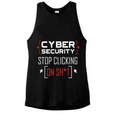 Cybersecurity Cyber Security DonT Click It Hacker Ladies PosiCharge Tri-Blend Wicking Tank