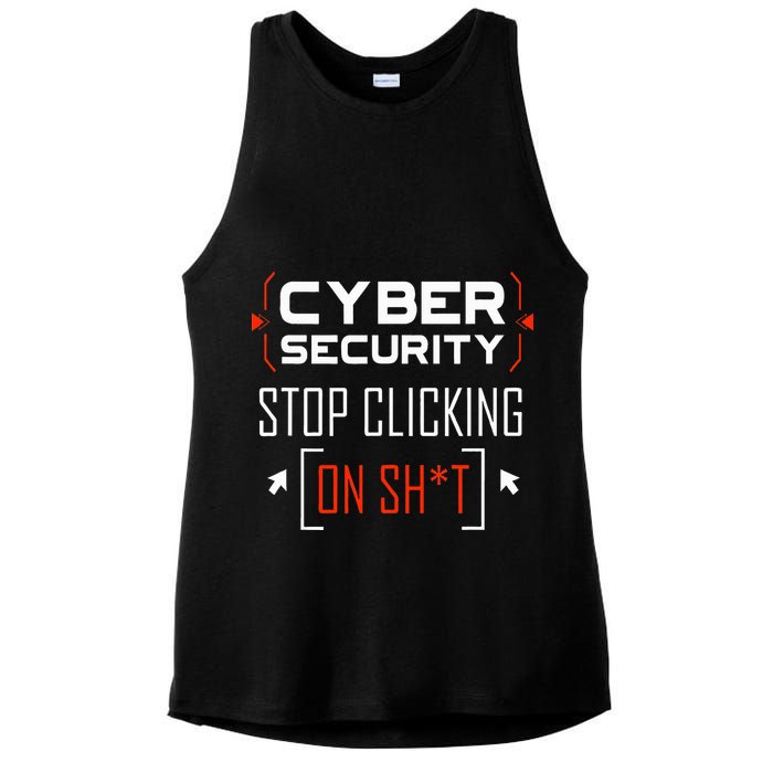 Cybersecurity Cyber Security DonT Click It Hacker Ladies PosiCharge Tri-Blend Wicking Tank