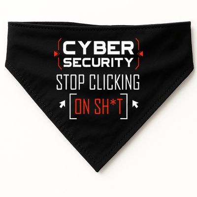 Cybersecurity Cyber Security DonT Click It Hacker USA-Made Doggie Bandana