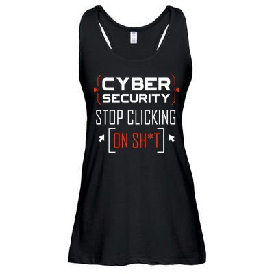 Cybersecurity Cyber Security DonT Click It Hacker Ladies Essential Flowy Tank