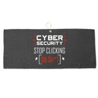 Cybersecurity Cyber Security DonT Click It Hacker Large Microfiber Waffle Golf Towel