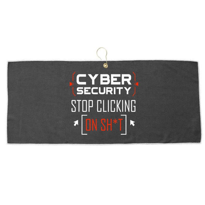 Cybersecurity Cyber Security DonT Click It Hacker Large Microfiber Waffle Golf Towel