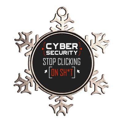 Cybersecurity Cyber Security DonT Click It Hacker Metallic Star Ornament