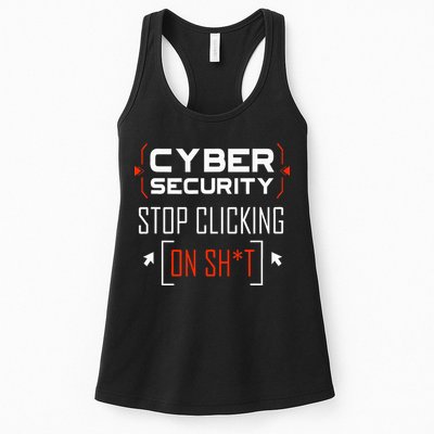 Cybersecurity Cyber Security DonT Click It Hacker Womens Tank Top