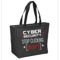 Cybersecurity Cyber Security DonT Click It Hacker Zip Tote Bag