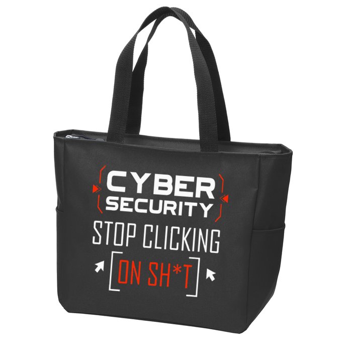 Cybersecurity Cyber Security DonT Click It Hacker Zip Tote Bag