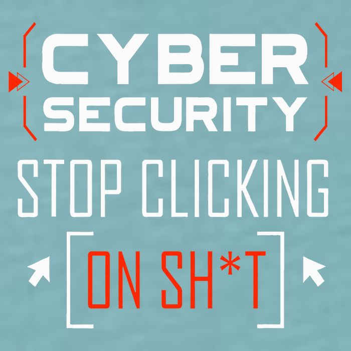 Cybersecurity Cyber Security DonT Click It Hacker Sueded Cloud Jersey T-Shirt