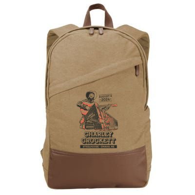 Charley Crockett Show In Omaha Ne On Aug 4 2024 Cotton Canvas Backpack