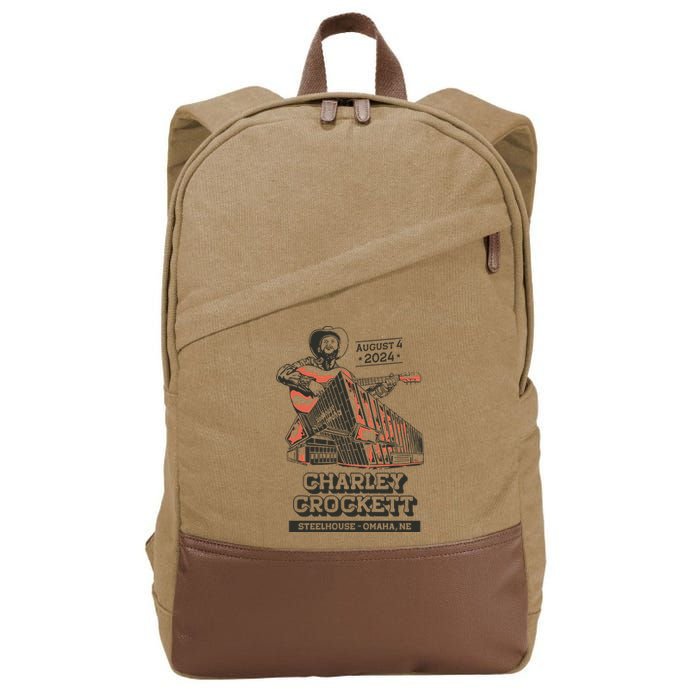 Charley Crockett Show In Omaha Ne On Aug 4 2024 Cotton Canvas Backpack