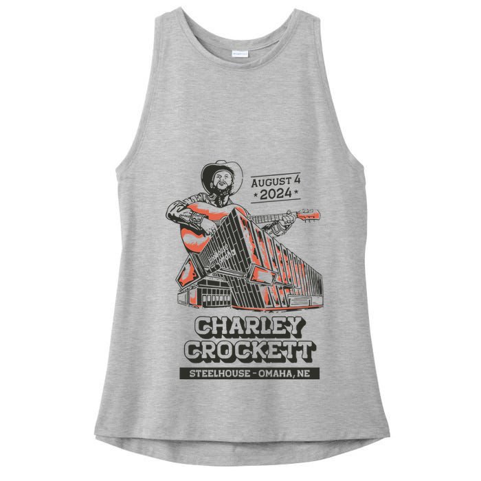 Charley Crockett Show In Omaha Ne On Aug 4 2024 Ladies PosiCharge Tri-Blend Wicking Tank