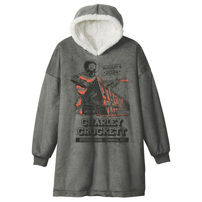 Charley Crockett Show In Omaha Ne On Aug 4 2024 Hooded Wearable Blanket