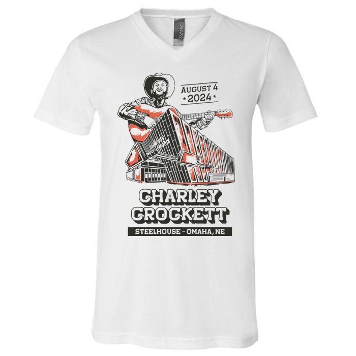 Charley Crockett Show In Omaha Ne On Aug 4 2024 V-Neck T-Shirt
