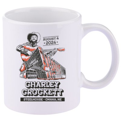 Charley Crockett Show In Omaha Ne On Aug 4 2024 11oz C Handle Ceramic Mug