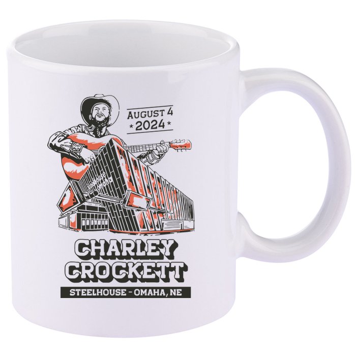 Charley Crockett Show In Omaha Ne On Aug 4 2024 11oz C Handle Ceramic Mug