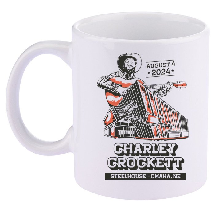 Charley Crockett Show In Omaha Ne On Aug 4 2024 11oz C Handle Ceramic Mug