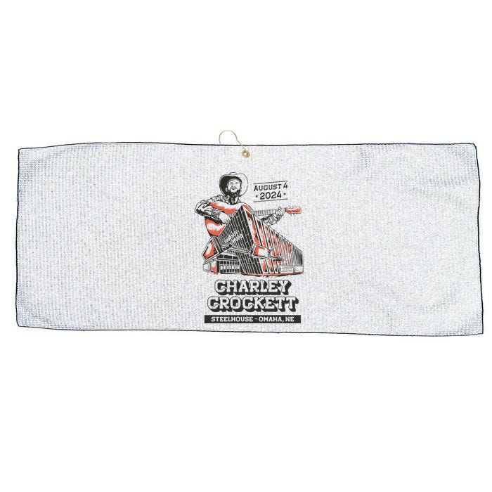 Charley Crockett Show In Omaha Ne On Aug 4 2024 Large Microfiber Waffle Golf Towel