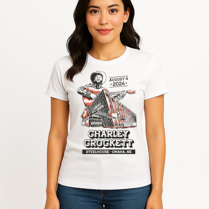 Charley Crockett Show In Omaha Ne On Aug 4 2024 Womens T-Shirt