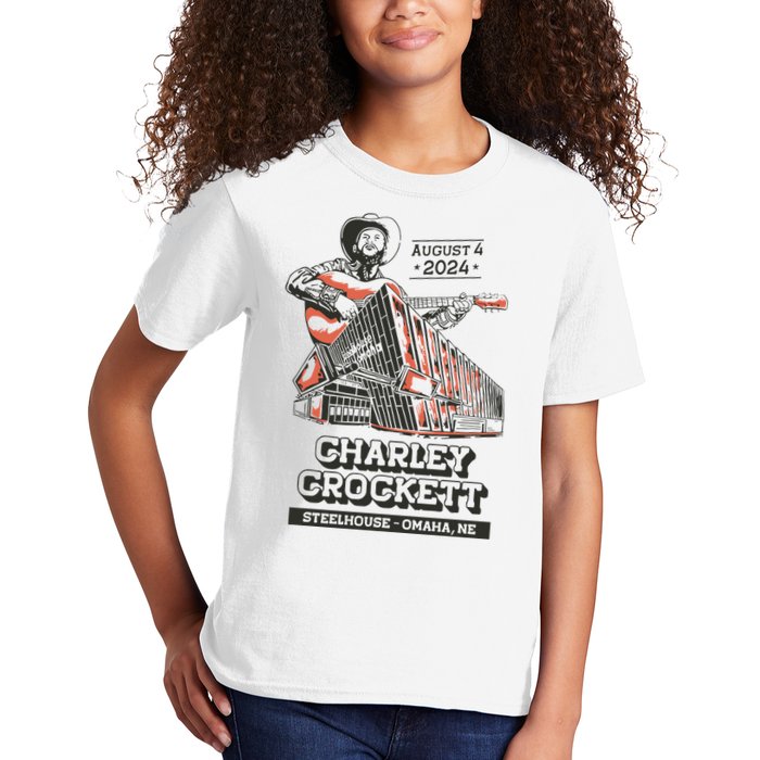 Charley Crockett Show In Omaha Ne On Aug 4 2024 Kids T-Shirt