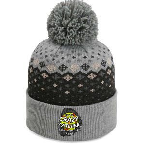 Crazy Catcher Softball Lovers Bat Ball Baseball Women The Baniff Cuffed Pom Beanie