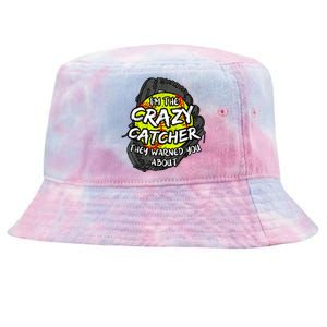 Crazy Catcher Softball Lovers Bat Ball Baseball Women Tie-Dyed Bucket Hat