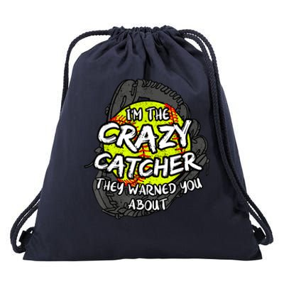 Crazy Catcher Softball Lovers Bat Ball Baseball Women Drawstring Bag