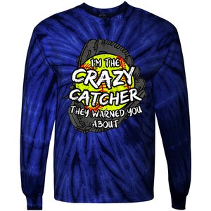 Crazy Catcher Softball Lovers Bat Ball Baseball Women Tie-Dye Long Sleeve Shirt