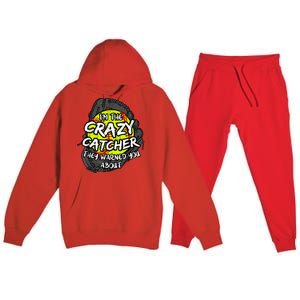 Crazy Catcher Softball Lovers Bat Ball Baseball Women Premium Hooded Sweatsuit Set