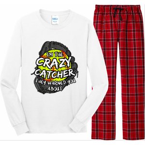 Crazy Catcher Softball Lovers Bat Ball Baseball Women Long Sleeve Pajama Set