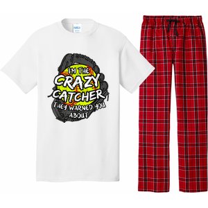 Crazy Catcher Softball Lovers Bat Ball Baseball Women Pajama Set