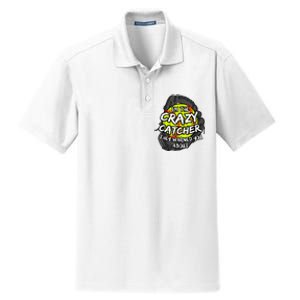 Crazy Catcher Softball Lovers Bat Ball Baseball Women Dry Zone Grid Polo