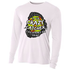 Crazy Catcher Softball Lovers Bat Ball Baseball Women Cooling Performance Long Sleeve Crew