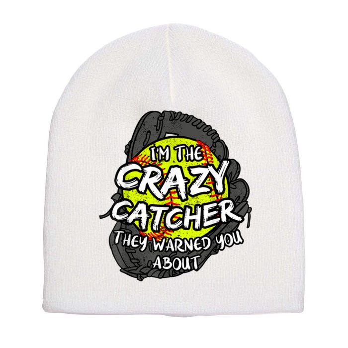 Crazy Catcher Softball Lovers Bat Ball Baseball Women Short Acrylic Beanie