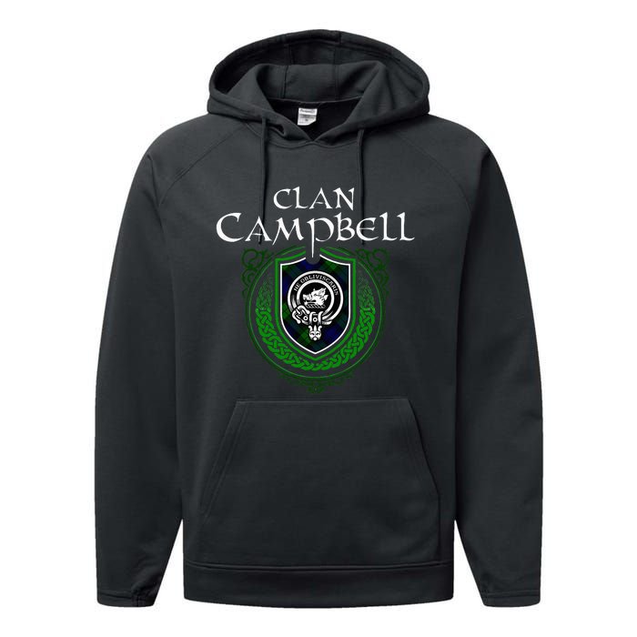 Clan Campbell Surname Scottish Clan Crest Tartan Badge Performance Fleece Hoodie