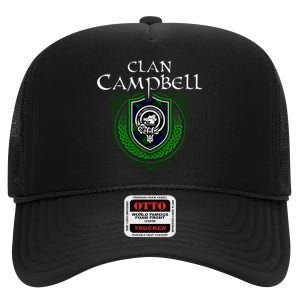 Clan Campbell Surname Scottish Clan Crest Tartan Badge High Crown Mesh Back Trucker Hat