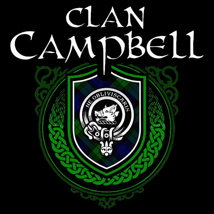 Clan Campbell Surname Scottish Clan Crest Tartan Badge Drawstring Bag