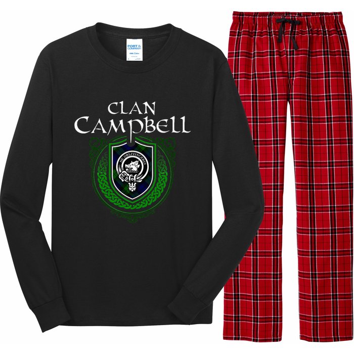 Clan Campbell Surname Scottish Clan Crest Tartan Badge Long Sleeve Pajama Set