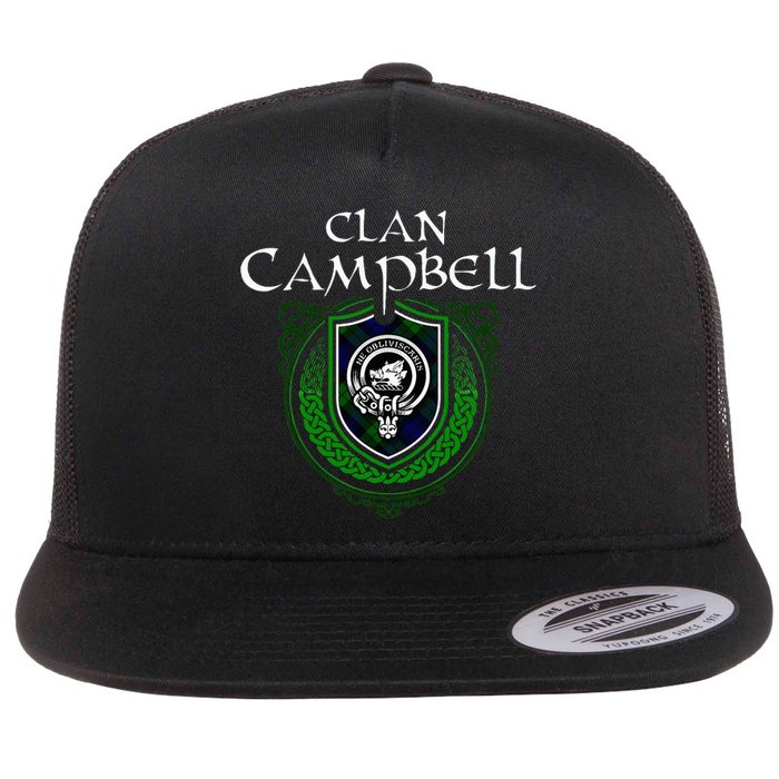 Clan Campbell Surname Scottish Clan Crest Tartan Badge Flat Bill Trucker Hat