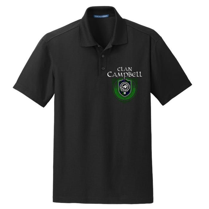 Clan Campbell Surname Scottish Clan Crest Tartan Badge Dry Zone Grid Polo