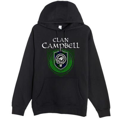 Clan Campbell Surname Scottish Clan Crest Tartan Badge Premium Pullover Hoodie