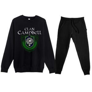 Clan Campbell Surname Scottish Clan Crest Tartan Badge Premium Crewneck Sweatsuit Set