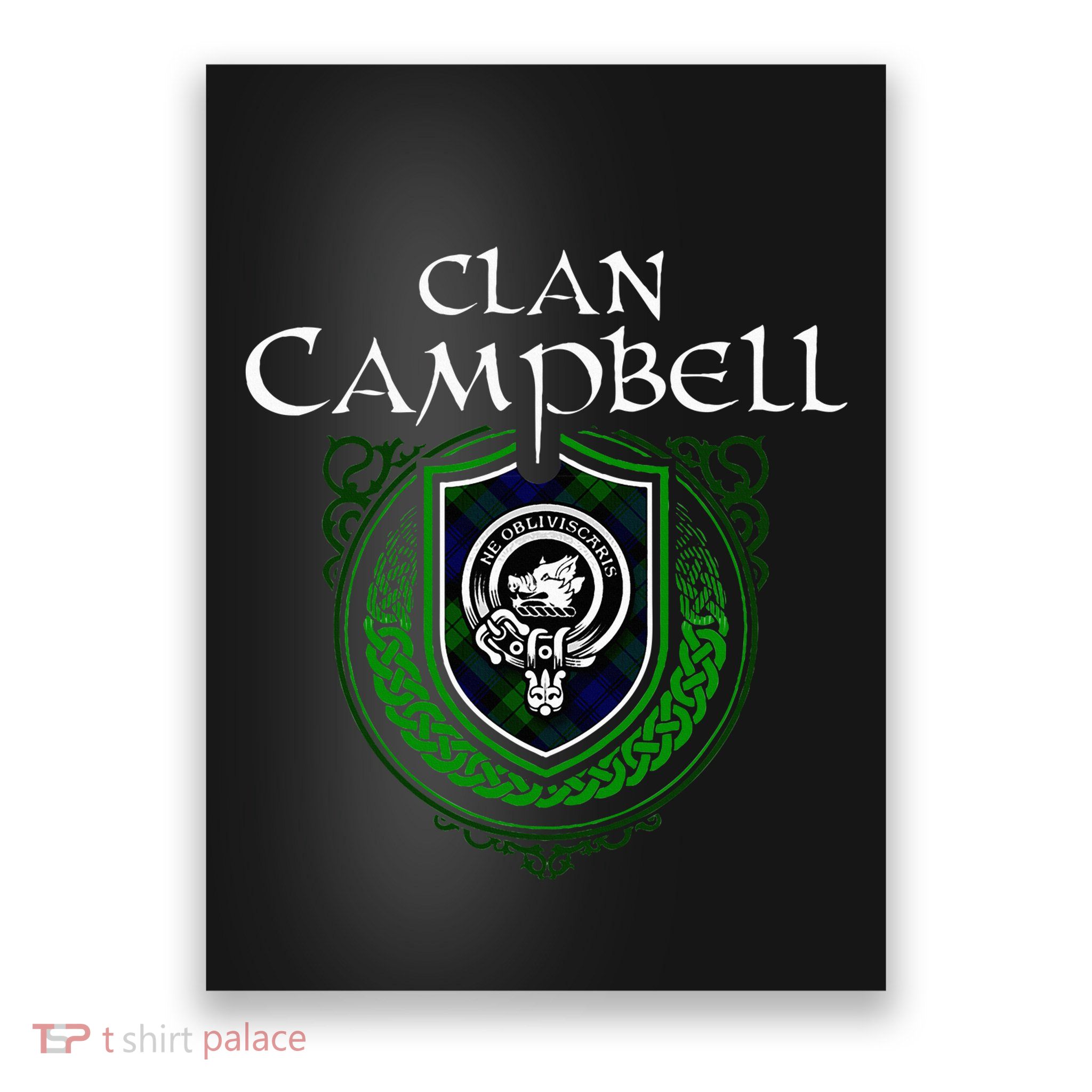 Clan Campbell Surname Scottish Clan Crest Tartan Badge Poster
