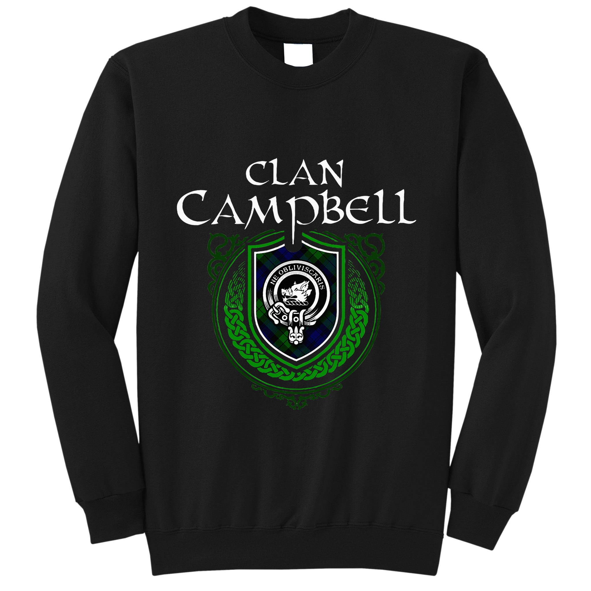 Clan Campbell Surname Scottish Clan Crest Tartan Badge Tall Sweatshirt