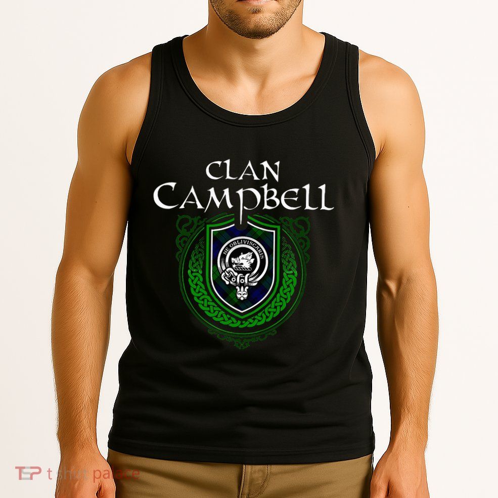 Clan Campbell Surname Scottish Clan Crest Tartan Badge Tank Top