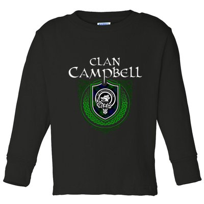 Clan Campbell Surname Scottish Clan Crest Tartan Badge Toddler Long Sleeve Shirt