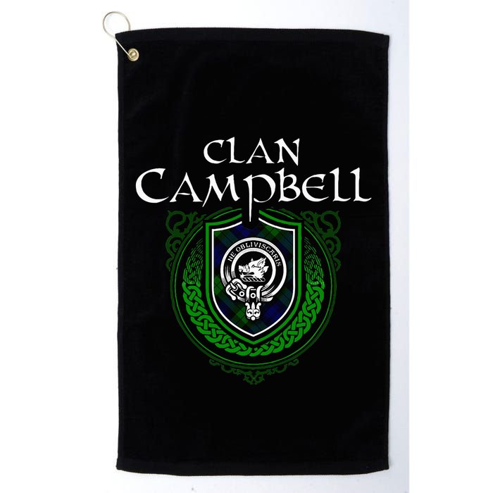 Clan Campbell Surname Scottish Clan Crest Tartan Badge Golf Towel