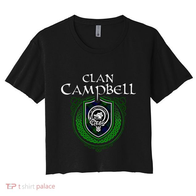 Clan Campbell Surname Scottish Clan Crest Tartan Badge Crop Top
