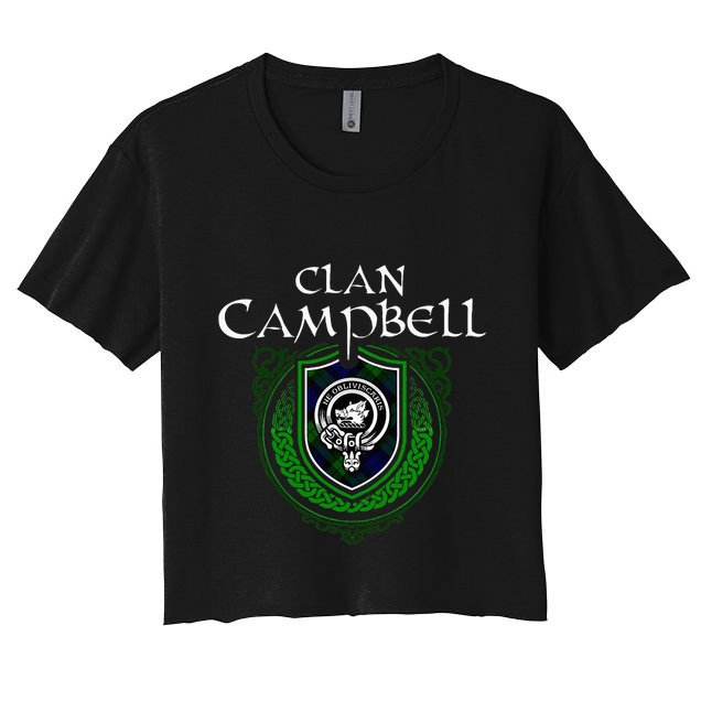 Clan Campbell Surname Scottish Clan Crest Tartan Badge Crop Top