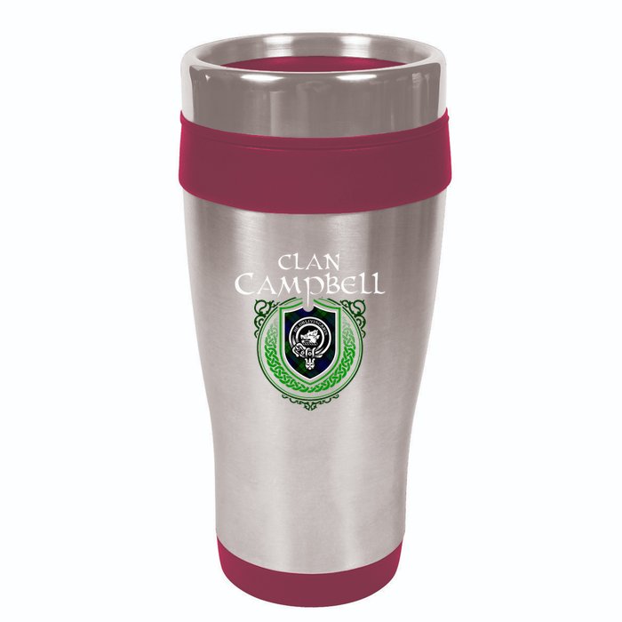 Clan Campbell Surname Scottish Clan Crest Tartan Badge 16oz Travel Tumbler