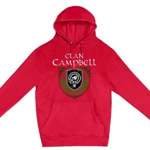 Clan Campbell Surname Scottish Clan Crest Tartan Badge Premium Pullover Hoodie