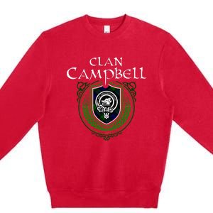 Clan Campbell Surname Scottish Clan Crest Tartan Badge Premium Crewneck Sweatshirt